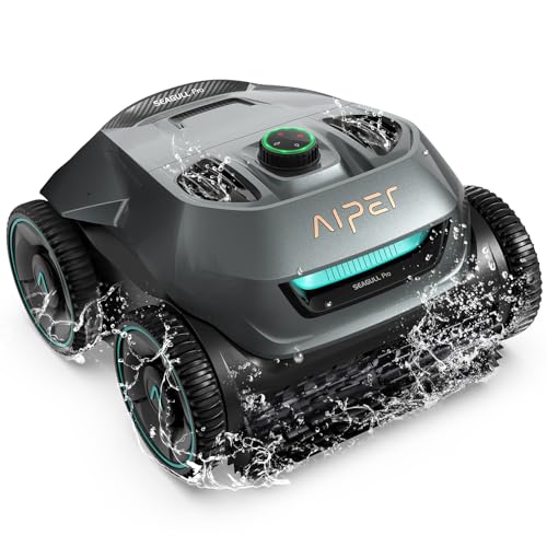 AIPER Seagull Pro Robot Limpador de fundos de piscina, aspirador de piscina com 4 motores, tecnologia WavePath, 3 modos, paredes de escalada, sem fios a bateria, para piscinas até 150 m²