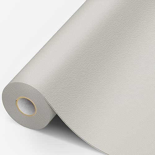 MICTER Couro adesivo, 40 x 300 cm adesivos de couro sintético, reparação e renovação, adesivo de couro adesivo para móveis, sofás, assentos de carro, cadeira de escritório, cabeceira, malas (branco)