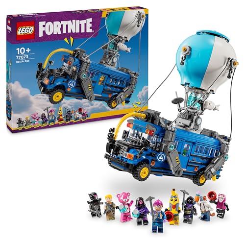 LEGO Fortnite Autocarro de batalha brinquedo de construção e balão de ar, 9 minifiguras colecionáveis de personagens de videojogo, presente para meninos e meninas Gamers de 10 anos ou mais 7073