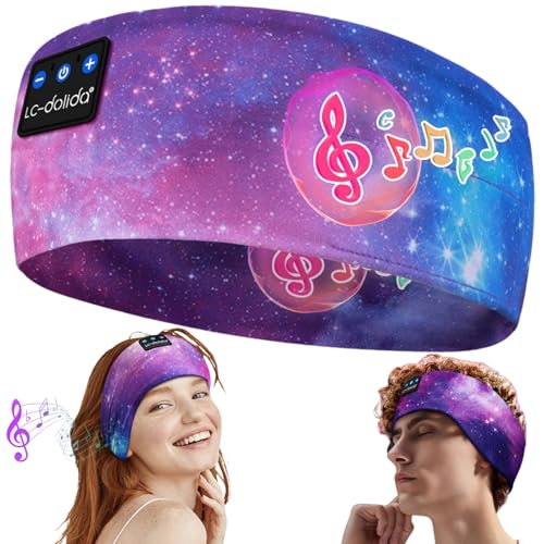 LC-dolida Auriculares para dormir Bluetooth presente homem e mulher, auriculares banda desportiva sem fios diadema decorativa recarregável auriculares Bluetooth dormir para correr, viagens e relaxar