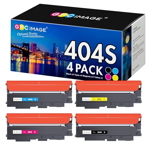 GPC IMAGE Cartuchos de toner compatíveis com Samsung CLT-P404C K404S C404S K404S Y404S para Xpress SL-C430W SL-C480W SL-C480FW SL-C430 SL-C480 SL-C480FN preto Turquesa, Magenta amarela, pacote de 4