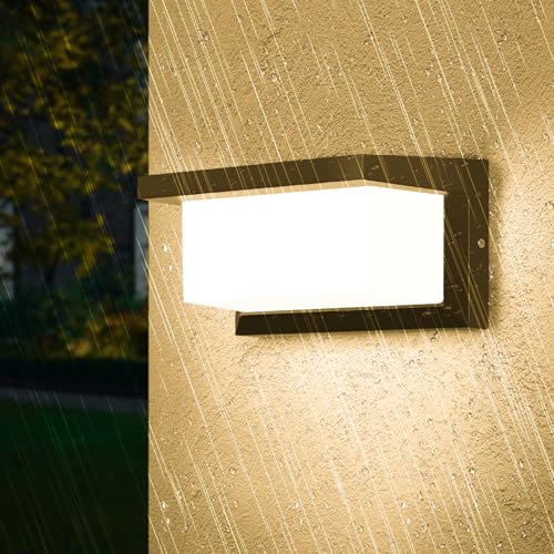 CHENBEN Aplique parede exterior, 3000 K 18 W luz exterior, IP65 impermeável lâmpada exterior, alumínio luz led exterior para decoração de jardim, terraço, varanda, pátio, garagem