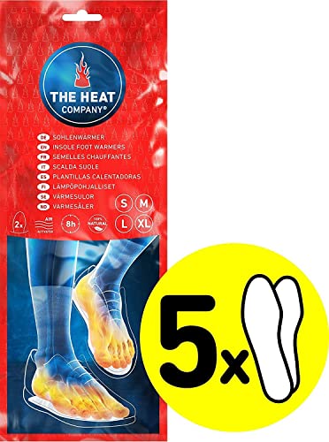 THE HEAT COMPANY Palmilhas de aquecimento - 5, 10 ou 30 pares - extra quente - aquecedores de pés - 8 horas de pés quentes - Calor instantâneo - ativado por ar - puro natural - S, M/L, XL