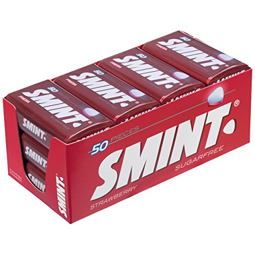 Smint Tin morango, caramelo comprimido sem açúcar, 12 unidades de 35 g. (Total 420 gr.)