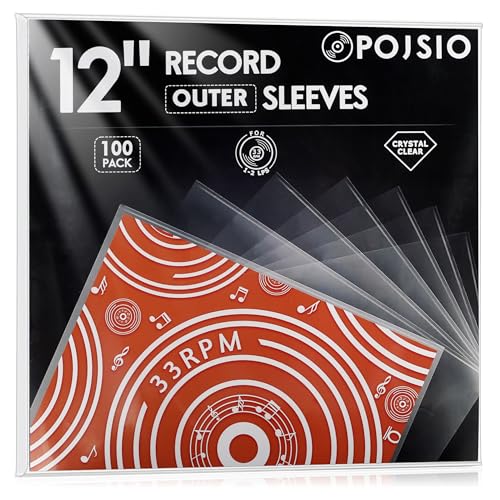 POJSIO Capas em vinil LP exterior interior, Transparente, minimalista ou moderno