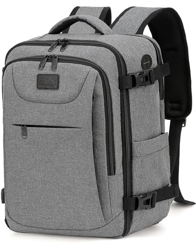 LYNXCHER Mochila viagem cabine avião para Ryanair Easyjet mochila de mão mala viagem homem mulher, Cinza claro, 40 x 20 x 25 cm 20 L, Minimalista