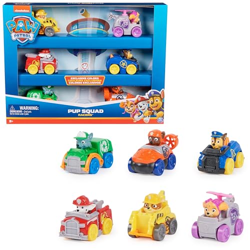Patrulha Canina - Pack 6 carros Pup Squad Racers - Patrulha Canina brinquedos - jogos infantis - 6070070 - brinquedos crianças 3 anos - presente criança 3 anos +