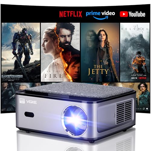 Projetor 4K VGKE T28, 800 ANSI lúmenes, 5G WiFi, Bluetooth, projetor portátil, nativo1080P, foco elétrico, suporte de correção trapezoidal 4D com função Zoom, compatível com telemóveis, computador