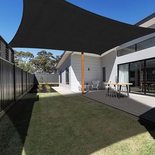 Ankuka Toldo solar, 3 x 4 m, preto retangular, impermeável para exterior, 98 % de proteção UV, adequado para jardim, terraço e campismo