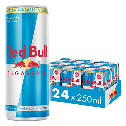 Red Bull Bebida energética sem açúcar, 250 ml, 24 unidades (embalagem de 1)