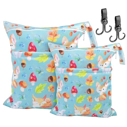 ZOCONE Bolsa de fraldas bebé e crianças 30 * 36 cm mala mudo bebé e 28 x 30 cm saco roupa de berçário com 2 ganchos reutilizável saco de lanche infantil bolsa praia de tecido bonito para fraldas