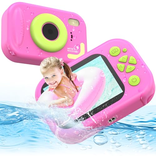 ULEWAY Câmara com fotos infantis, impermeável 10 m, câmara de fotos para crianças, 2,4" LCD, 32 GB TF, 20 MP 1080P Full HD, compacto e leve, fácil de usar, brinquedo educativo para meninos / meninas