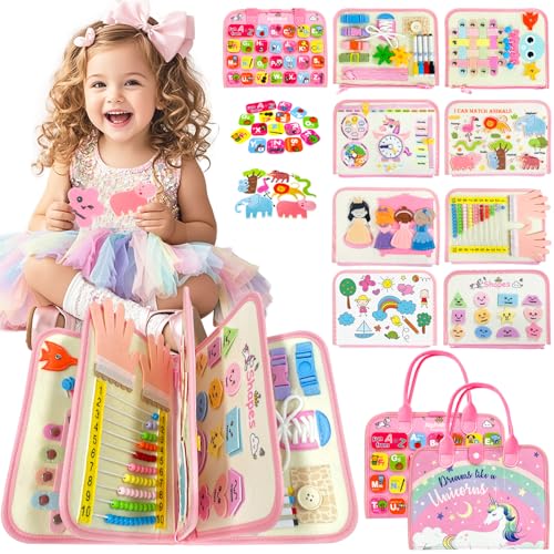Busy Board, brinquedos para crianças, 2 anos, Montessori livros crianças 2, livro sensorial bebé 1 ano, presente para menina 2 anos, jogos educativos para crianças, atividades barato, presente para