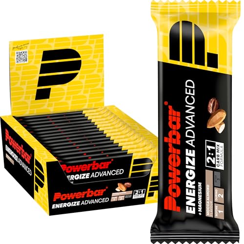 Powerbar Energize Advanced Mocca Almond 15 x 55 g, barra de alta energia de carbono magnésio e sódio