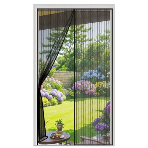 Mosquiteira de porta magnética, 120 x 220 cm, mosquiteiras para portas, magnética reforçada, cortina mosquiteira para porta exterior, porta do terraço para sala de estar da varanda