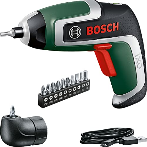 Bosch Home and Garden aparafusadora a bateria compacta IXO conjunto (7.ª geração; 3,6 V; 2,0 Ah; 5,5 Nm; adaptador de aparafusamento angular; com cabo micro USB, sem caixa preta