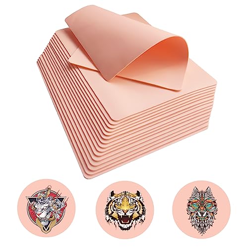 PIXESTT 15 peças couro sintético tatuagem, pele de tatuagem de dupla face para kit de tatuagens, a pele sintética profissional é adequada para prática - 14,5 cm * 19 cm * 1,5 mm