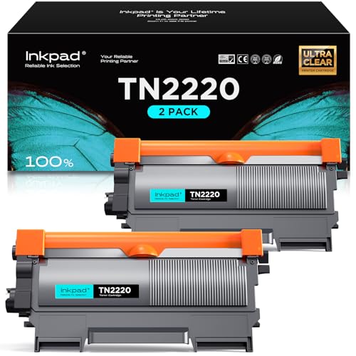 iNKPAD TN2220 TN 2220 toner compatível para Brother TN2220 TN-2010 para Brother MFC-7360N MFC-7460DN MFC-7860DW FAX-2840 FAX-2940 HL-2130 HL-22240 HL-22 50DN HL-2135W DCP-7055 DCP-7055W (2 preto)