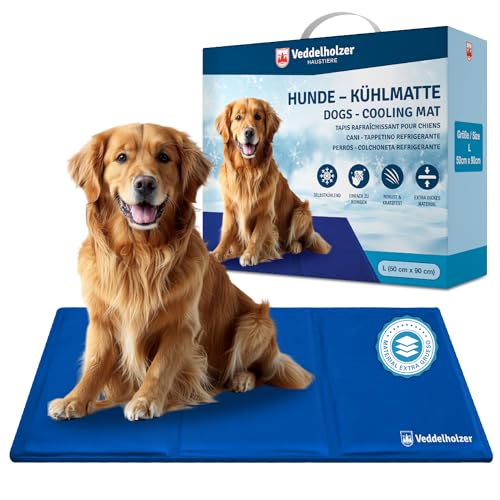 Veddelholzer Tapete de refrigeração (M) para cães extra grosso, resistente a riscos, auto-refrigerante sem eletricidade, verão e viagens, para cães