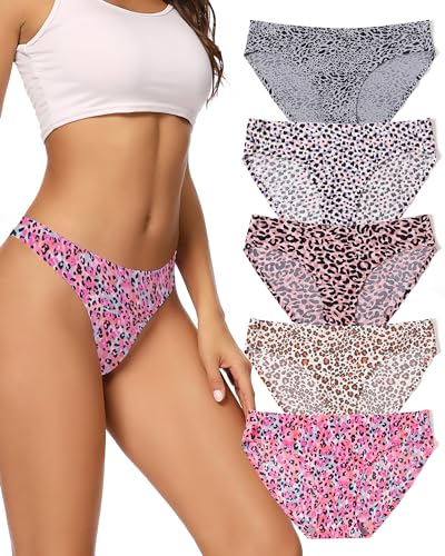 VOENXE Cuecas sem costura mulher pack, cuecas biquíni feminino invisível, Underwear de mulheres Slip com forma roupa interior, cuecas brasileiras para mulher, sem costura sem costura, vários pacotes