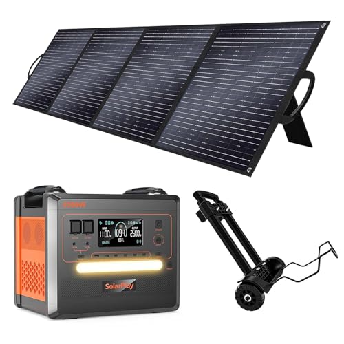 SOLARPLAY Estação de energia portátil estação de carregamento 2500 w, 2300 Wh gerador solar, com 12 conexões de saída, gerador de energia solar para campismo, com garantia de 5 anos (2500 W + 200 W +