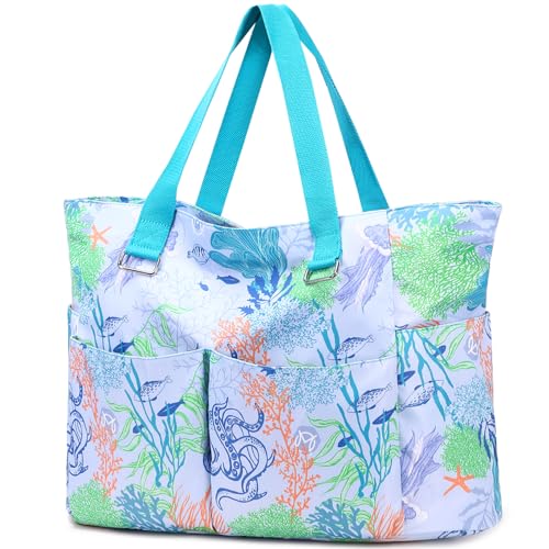 Myhozee Mala de praia XXL impermeável mala de praia mulher homem grande xxl familiar com fecho de correr malas de viagem mulher mala para piscina / sauna / praia verão leve mala de mão Shopper Beach