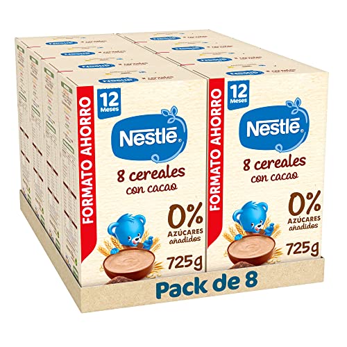 Nestlé Palmilha 8 cereais com cacau, sem adição de açúcares, a partir dos 12 meses, 8 x 725 g