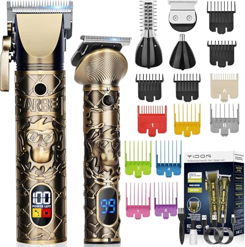 YIDON Máquina de barbear para homem, máquina de cortar cabelo tudo em um, corta-pelos homem com cabo USB C e ecrã LED, conjunto de cabeleireiro profissional de corta-pelos e máquina de barbear de