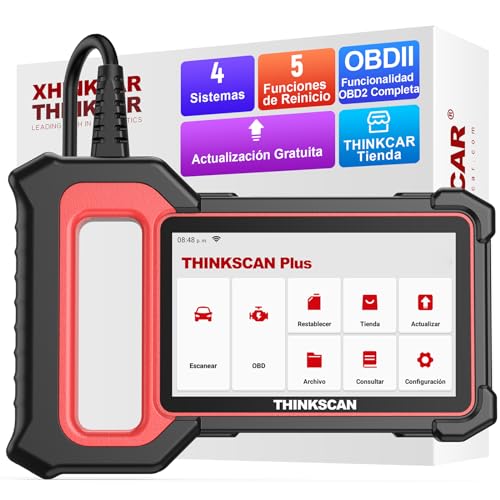 thinkcar Diagnóstico de carro multimarca, ThinkScan Plus S6 OBD2 diagnóstico com 5 funções de reinício gratuitas (óleo/SAS/EPB/TPMS/ETS) e 4 sistemas (ECM/TCM/ABS/SRS), atualização gratuita