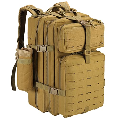 Mochila tática militar 45 l, pacote de assalto molde de grande capacidade impermeável bolsa para exército, mochilas de marcha para emergências de 3 dias caça caminhadas campismo atividade ao ar livre