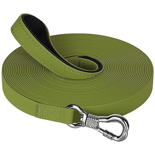 X XBEN Trela de treino para cão 3 M 5 M 8 M 10 M 15 M 20 M 25 M 30 M, trela impermeável para cão com gancho bloqueável, trela grande para nadar, passear e acampar, resistente e laranja