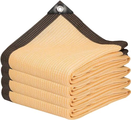Toldo retangular com ilhós, respirável, proteção solar, rede de sombreamento para exteriores, para casas de água, terraço, jardim, plantas, casota de água, cerca, campismo, bege, bege 2 x 6 m, Bege,