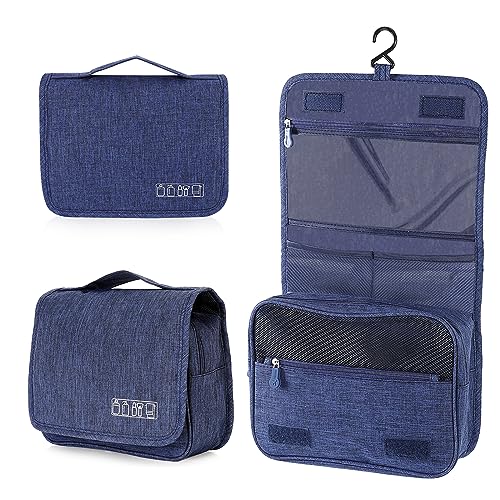 AiQInu Neceser de viagem, impermeável de grande capacidade precisa de maquilhagem, bolsa de higiene com gancho pendente para homem e mulher acessórios de viagem