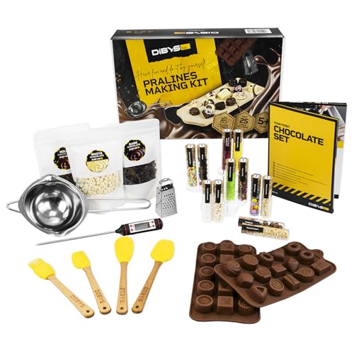 DIBYS Kit para fazer bombons para crianças e adultos | DIY Set com 12 Toppings naturais | ideia de presente criativo para aniversário e Natal | fábrica de chocolate | jogo de artesanato