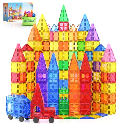 100 peças blocos magnéticos brinquedos crianças 3 anos - conjunto de construção blocos magnéticos construção crianças com 2 carros. Presente educativo brinquedos crianças 3 anos. Diversão e