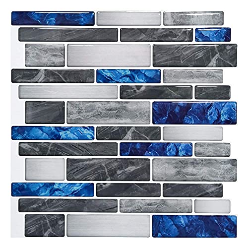 Art3d 10 folhas de azulejos para salpicos de cozinha auto-adesivos antimofo de primeira qualidade em mármore, 30 x 30 cm