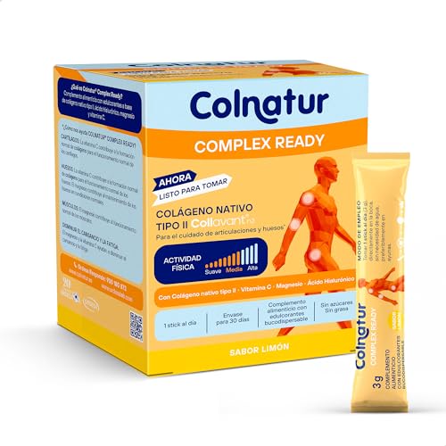 Colnatur Complex Ready 30 Sticks Monodose | colagénio com magnésio, ácido hialurónico e vitamina C pronto a tomar | Embalagem para 30 dias