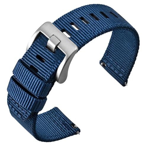 ANNEFIT Correia relógio de nylon militar, correias relógio de libertação rápida 18 mm 19 mm 20 mm 22 mm 24 mm para homens, fivela de aço inoxidável