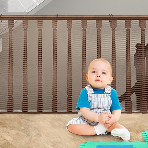 6 metros rede de segurança infantil, rede de proteção contra quedas para escadas, grades de varanda e cercas, robusta e ajustável para crianças, animais de estimação, brinquedos, 6 x 0,9 metros