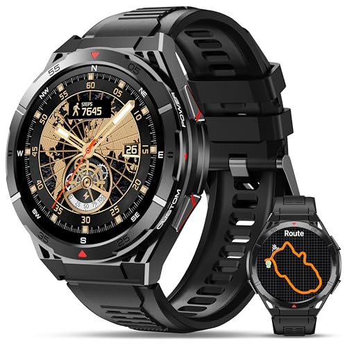 OUKITEL Relógio inteligente homem com GPS, Smartwatch homem 1,43" AMOLED, 150 modos desportivos, 5ATM impermeável, monitor de saúde 24/7, bateria de 14 dias, para Android iOS