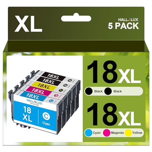 HALLOLUX 18XL Multipack cartuchos de impressora compatíveis para Epson 18XL 18 para Epson XP 322 cartuchos de impressora para Epson XP-305 XP-215 XP-225 XP-412 XP-422 XP-325 XP-312 XP-XP-312 XP. -315