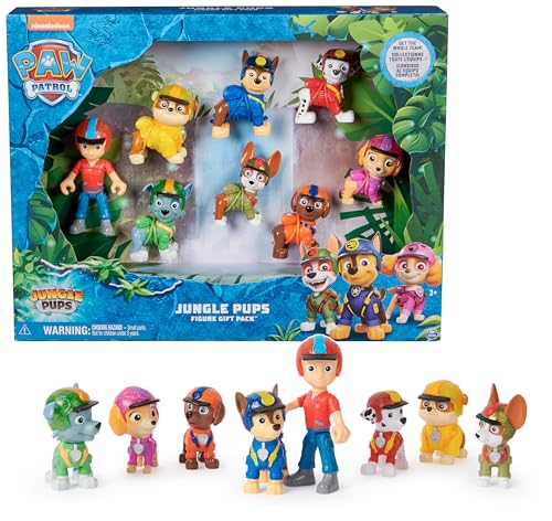 Paw Patrol Patrulha Canina - Pack figuras patrulha Canina selva PUPS - 8 figuras colecionáveis 6068184 - Jogos infantis - brinquedos crianças 3 anos +