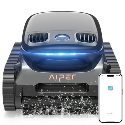 AIPER Scuba S1 Pro 2025 Robot piscina limpa-fundos e paredes, filtragem de partículas de 360°, 180 minutos de automonomia, aspirador linha de água para piscinas enterradas até 200 m² com App
