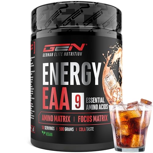 EAA Energy Mix - 500 g - Amino Matrix Focus Matrix - Alternativa sem açúcar às bebidas energéticas - Com cafeína, taurina, guaraná, N-acetil-L-tirosina - Pre Workout Booster - Vegan (cauda)