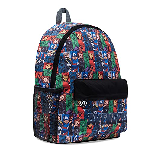 Marvel Mochila infantil - mochila escolar para crianças, mochila infantil super-heróis - mochila dos Vingadores com costas acolchoadas e fitas ajustáveis