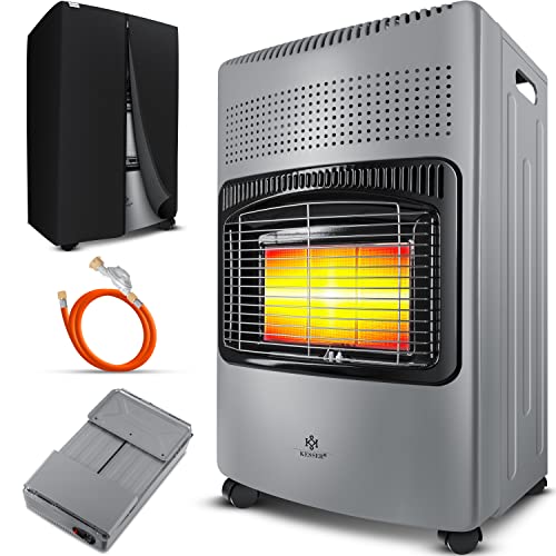 KESSER® Aquecedor de cerâmica a gás de 4200 W, incl. regulador de pressão de gás, mangueira de gás, aquecedor de gás, queimador cerâmico infravermelho, bombas de gás butano até 15 kg