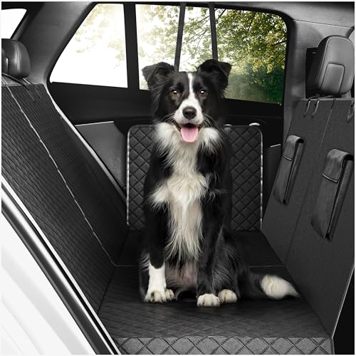 Naloo's World Capa para cães para assento traseiro/bagageira do carro, mala de transporte – Proteção lateral da bagageira, impermeável e lavável na máquina | tapete protetor, macio e antiderrapante
