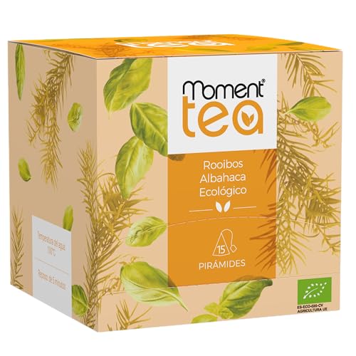 Moment Tea - infusão rooibos manjericão ecológico estojo de 15 pirâmides de 2 g