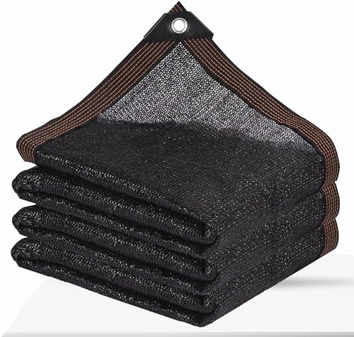 ZOZIJIU Tecido de sombra - malha de malha para sombra de jardim com furos, cobertura de guarda-sol para exteriores para pérgula pátio, plantas de estufa galinheiro preto 90% taxa de sombreamento (6 x