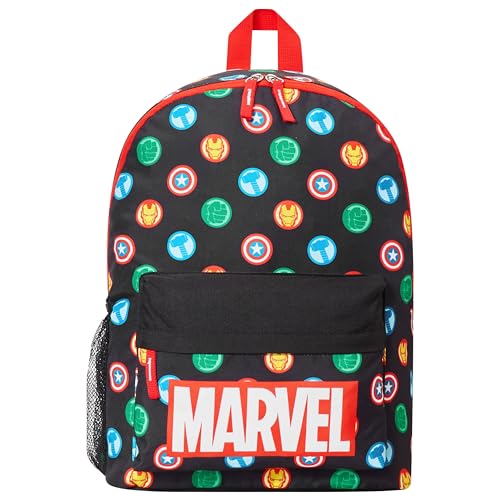 Marvel Mochila infantil - mochila escolar para crianças, mochila infantil super-heróis - mochila dos Vingadores com costas acolchoadas e fitas ajustáveis